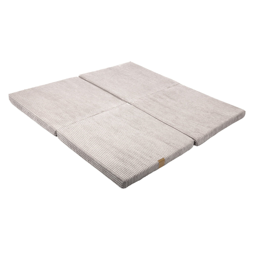1. Square ecru play mat for kids by MeowBaby, laid out flat showing textured surface and stitching detail