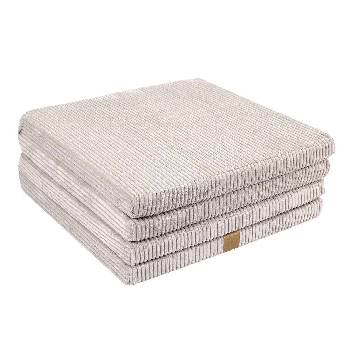 2. Folded square ecru play mat for kids by MeowBaby, highlighting compact storage and ribbed texture