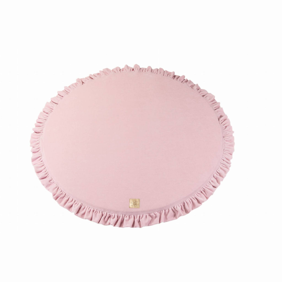 2. Pink round play mat with frill detail on clean white background