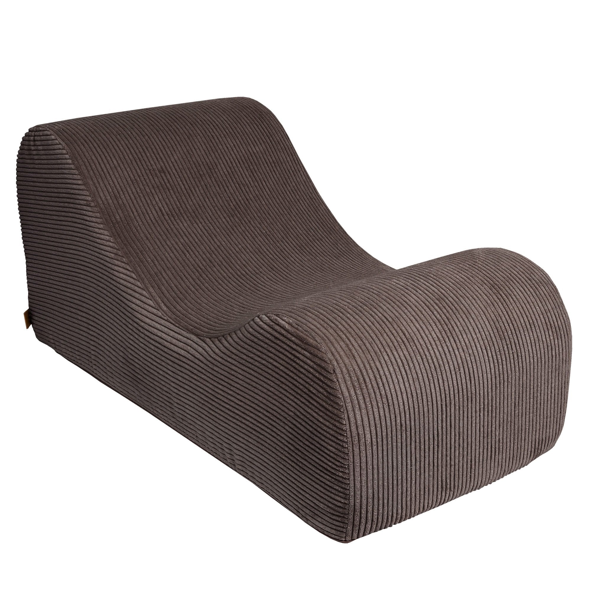 7. Brown wave lounger with ribbed texture and contoured design