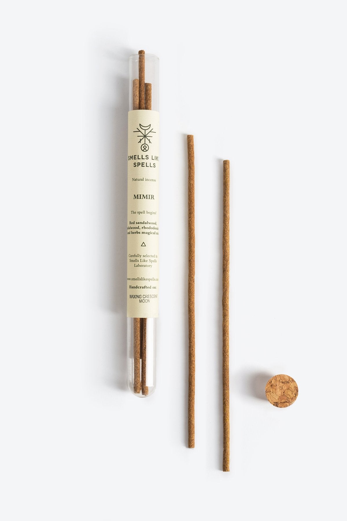 2. Smells Like Spells Natural Incense MIMIR in recyclable tube with cork, displayed on white background