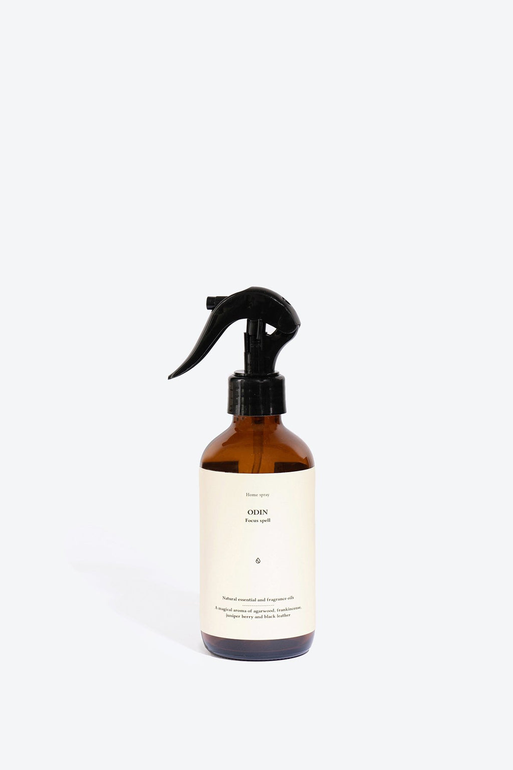 2. Smells Like Spells Perfumed Home Spray ODIN in amber bottle, showcasing minimalist label design