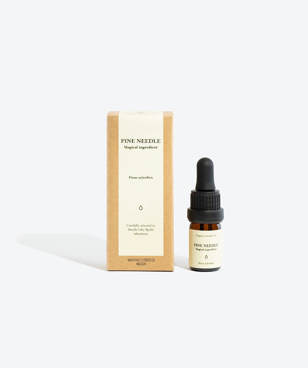 1. Smells Like Spells PINE NEEDLE Essential Oil with box, 5 ml glass bottle with pipette, studio setting