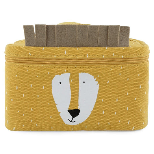 1. Trixie Baby Mr. Lion thermal lunch bag with yellow lion face design and zipper closure