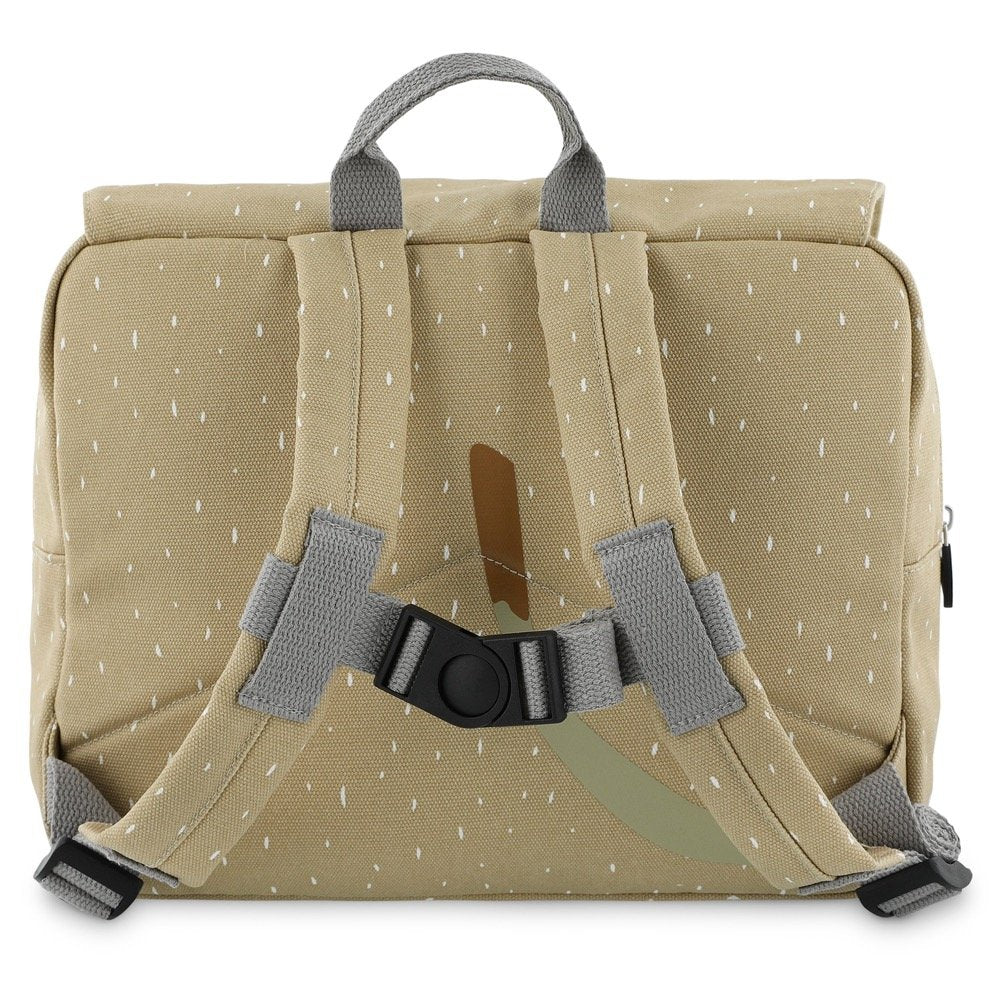 4. Back view of Trixie Baby Mr Dog school bag showing adjustable padded shoulder straps and chest strap