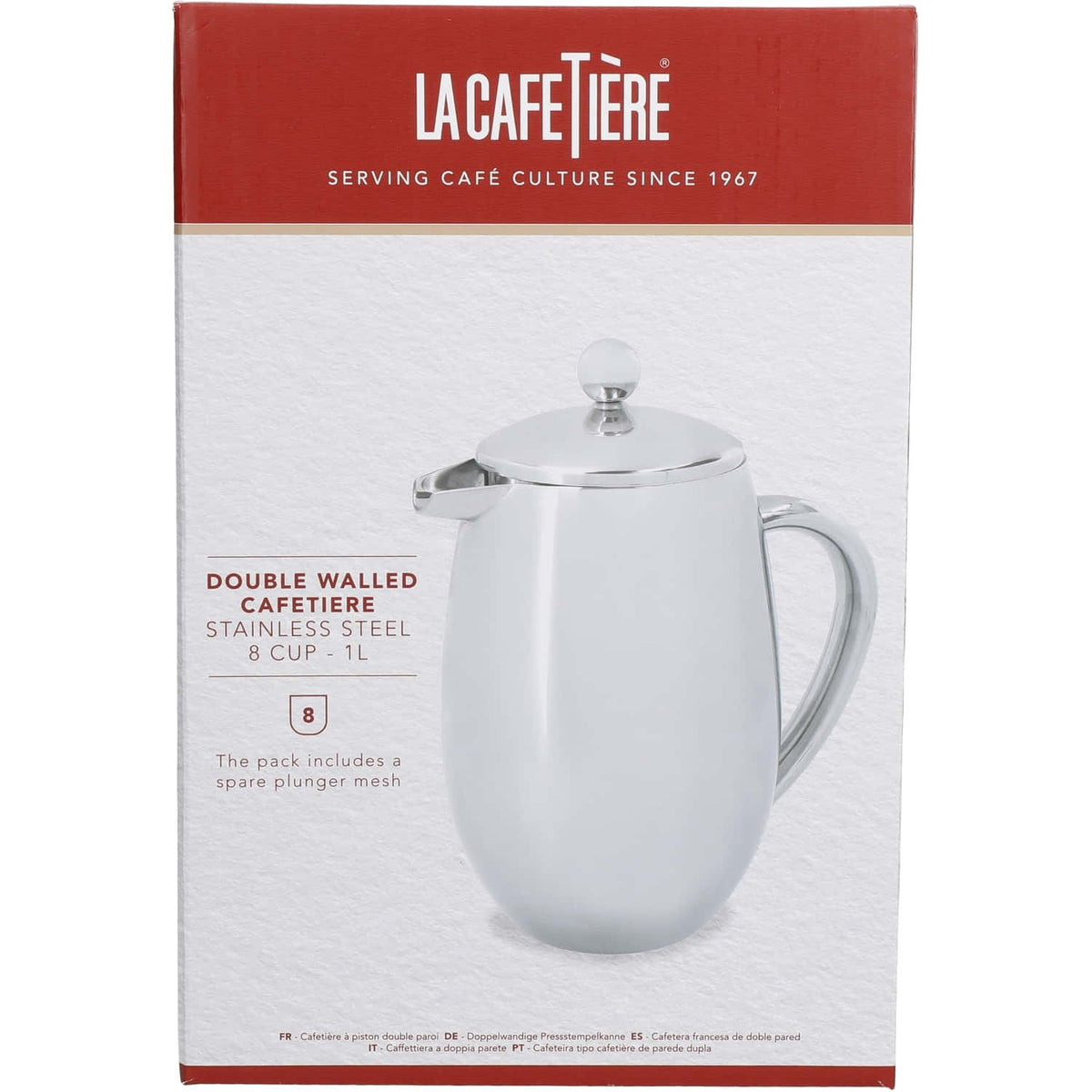 4. La Cafetière coffee maker packaging with product image and brand logo