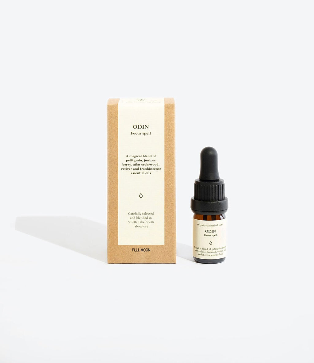 3. Smells Like Spells Essential Oil Blend ODIN with eco-friendly packaging, 5 ml bottle and box
