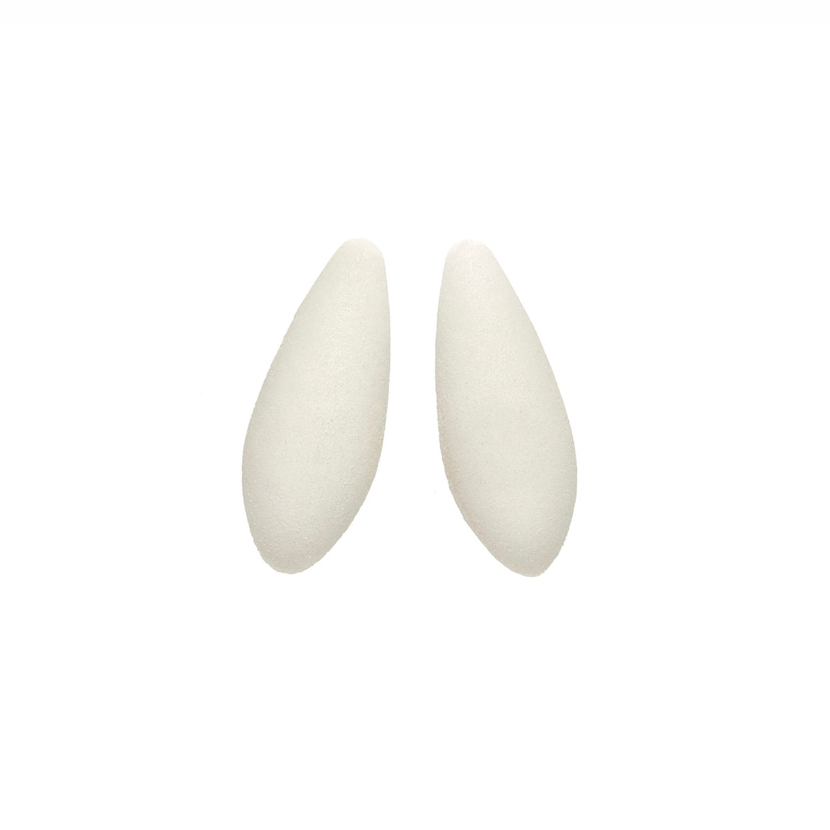 2. Pair of Tanel Veenre Mini Snowberries Earrings in white with velvety coating on clean white background