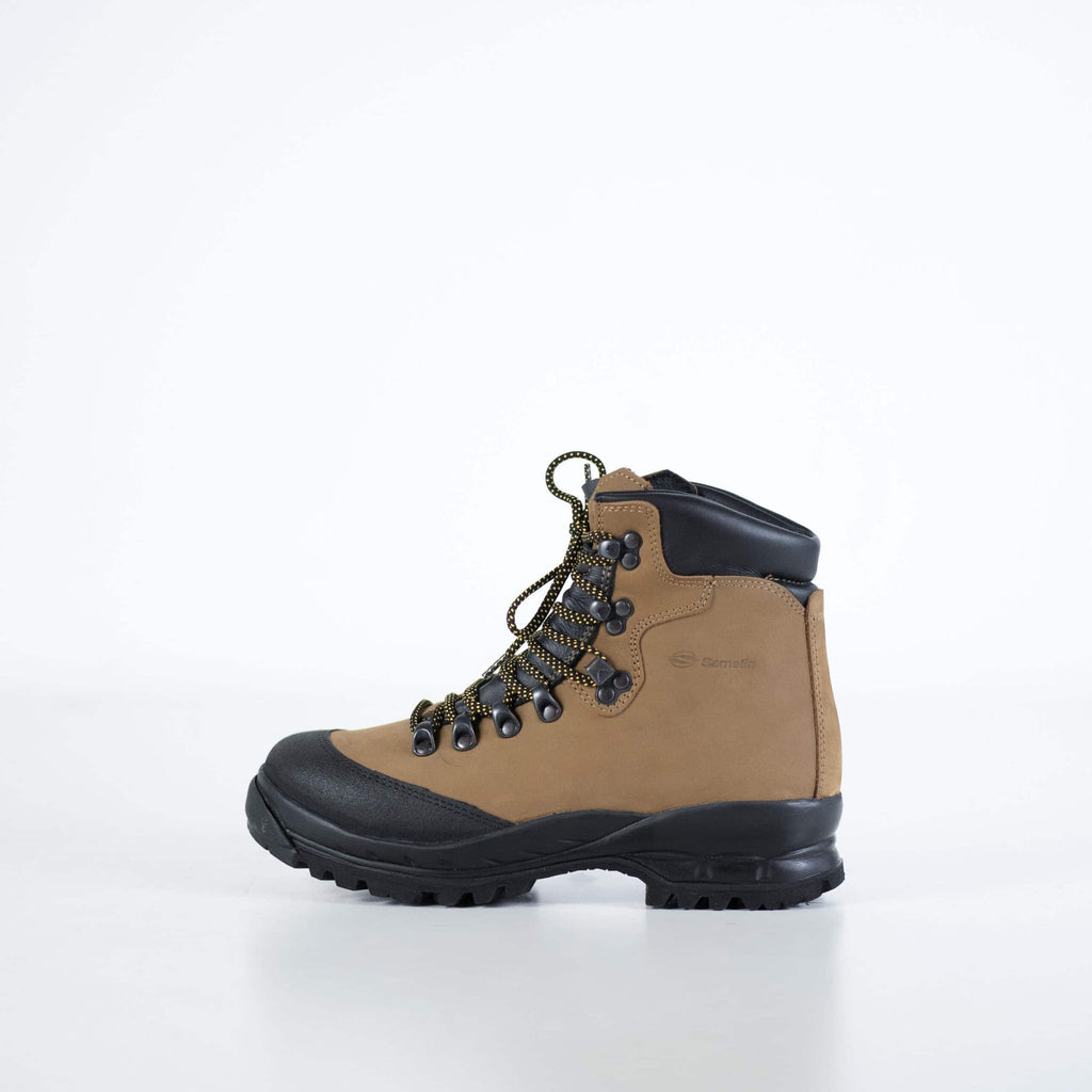 6. Studio shot of Samelin 553P Tundra Hiking Boots in brown nubuck leather with protective toe cap