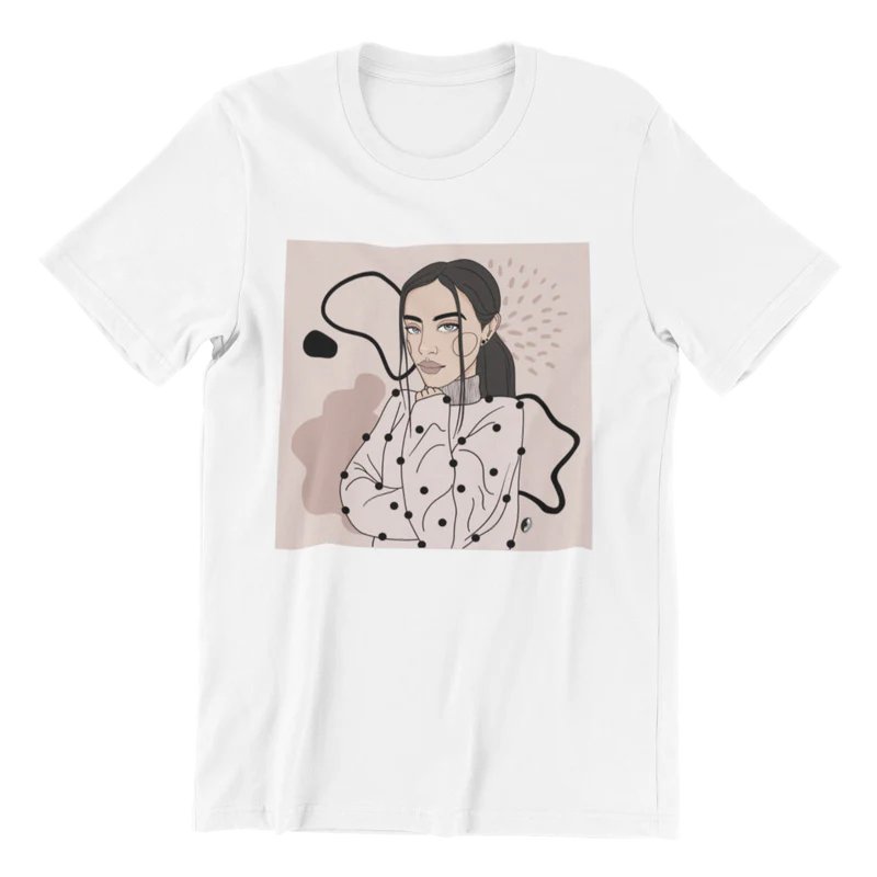 2. Unisex white organic cotton T-shirt featuring abstract illustration by Getter Tiivits