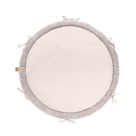 3. Vanilla play mat with smooth center and ribbed corduroy edge, shown from above