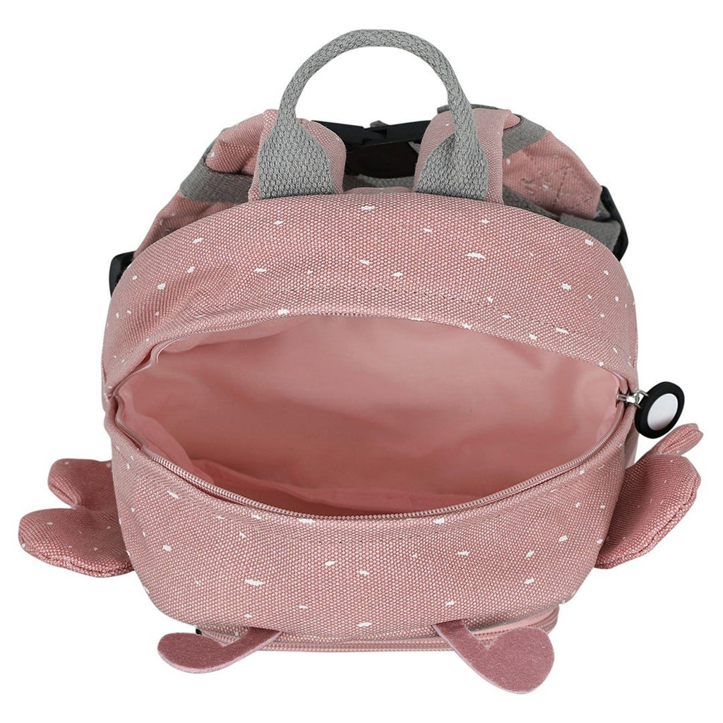 6. Open view of pink butterfly-themed children's backpack showing spacious interior