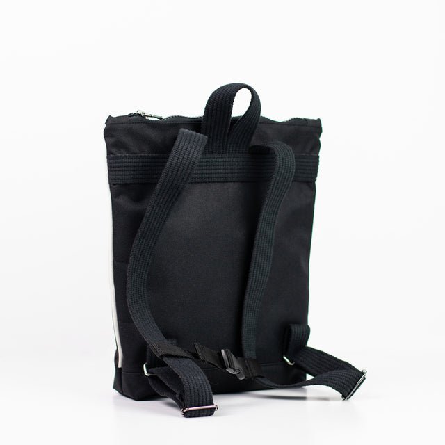 8. Back view of Muni kids backpack showing adjustable black shoulder straps
