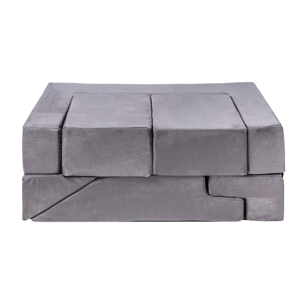 6. Grey MeowBaby velvet bricks set stacked neatly in a rectangular shape