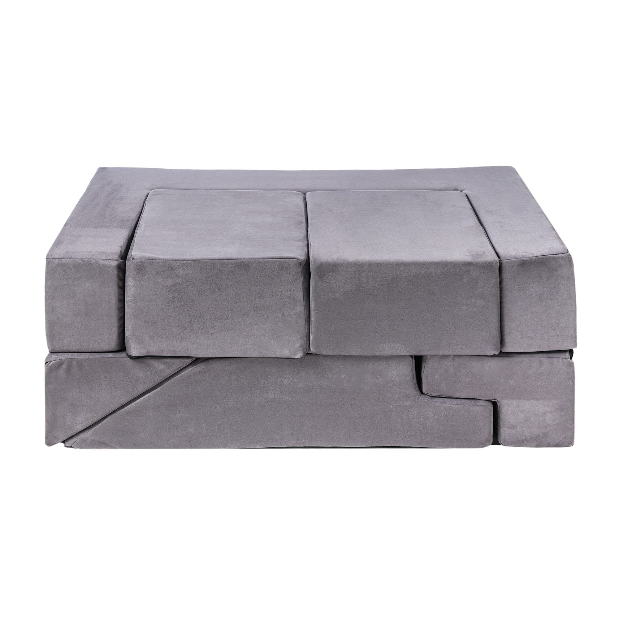 6. Grey MeowBaby velvet bricks set stacked neatly in a rectangular shape