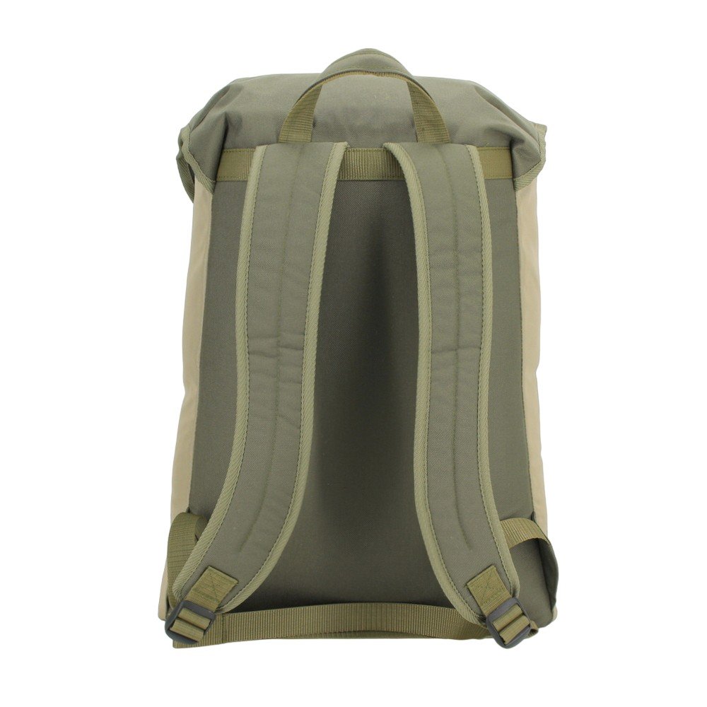 3. Back view of Noel Cafe Backpack in beige, showing padded straps for comfort
