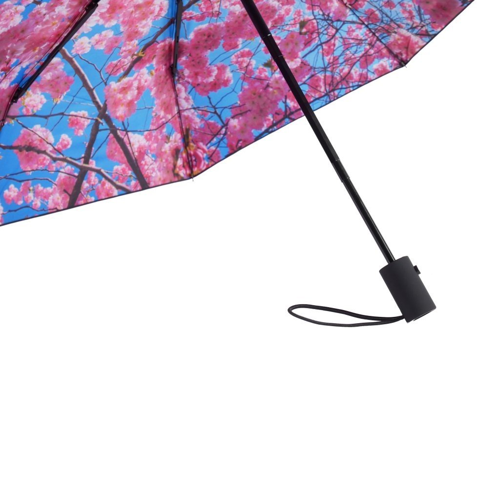 2. Close-up of Cherry Blossom umbrella handle and floral canopy