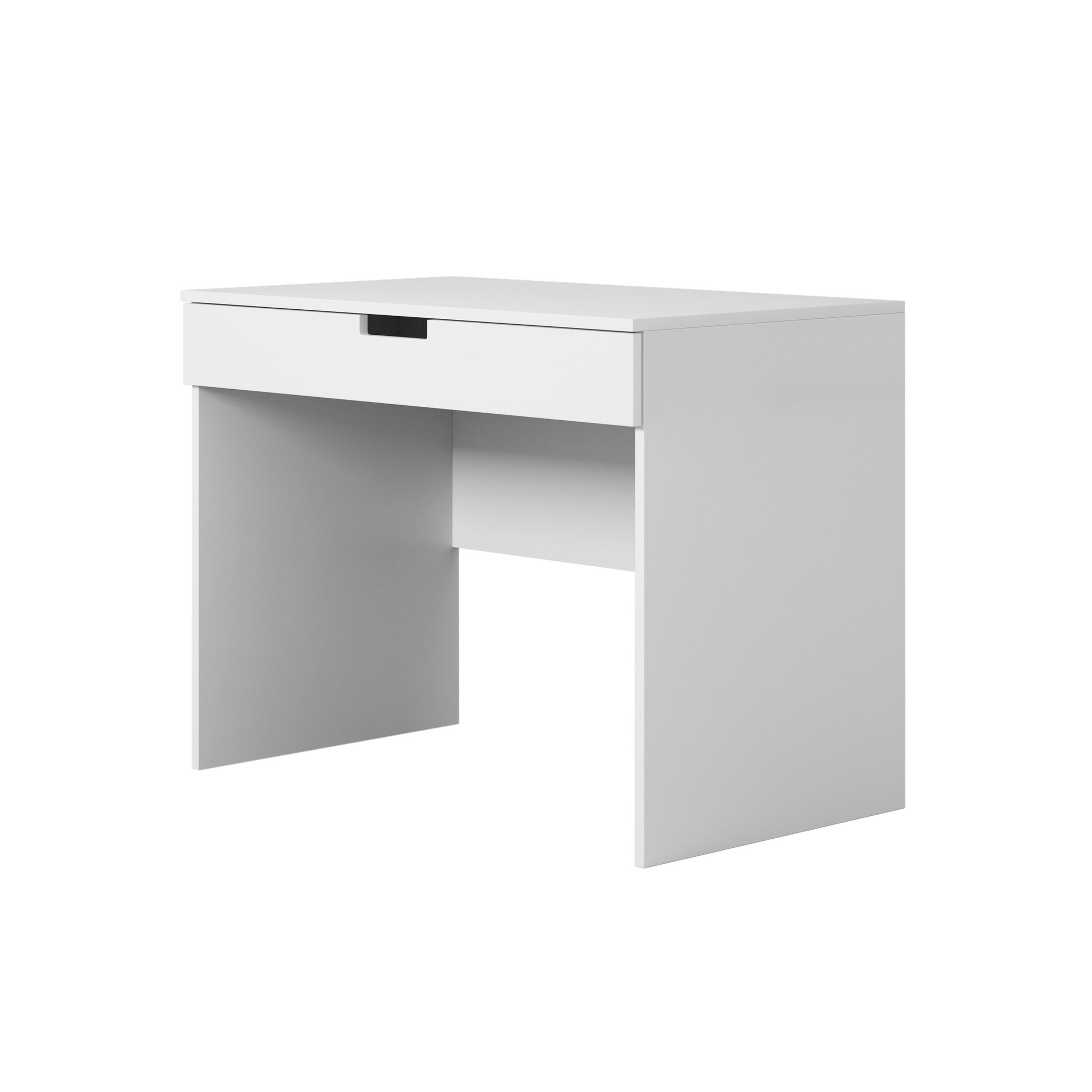 2. White children's desk with a single drawer, shown in a studio setting with a clean background