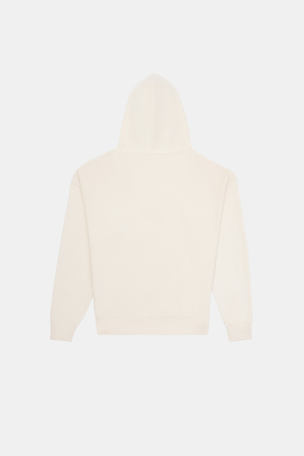 5. Back view of cream Sossu Deer Hoodie in studio setting