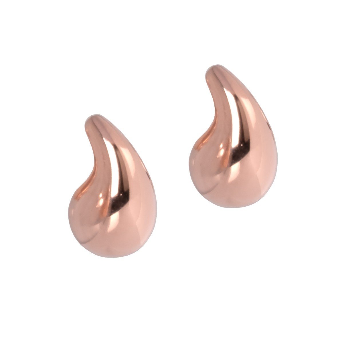 2. MyaMoon Droplets M Earrings in rose gold plating, teardrop-shaped studs