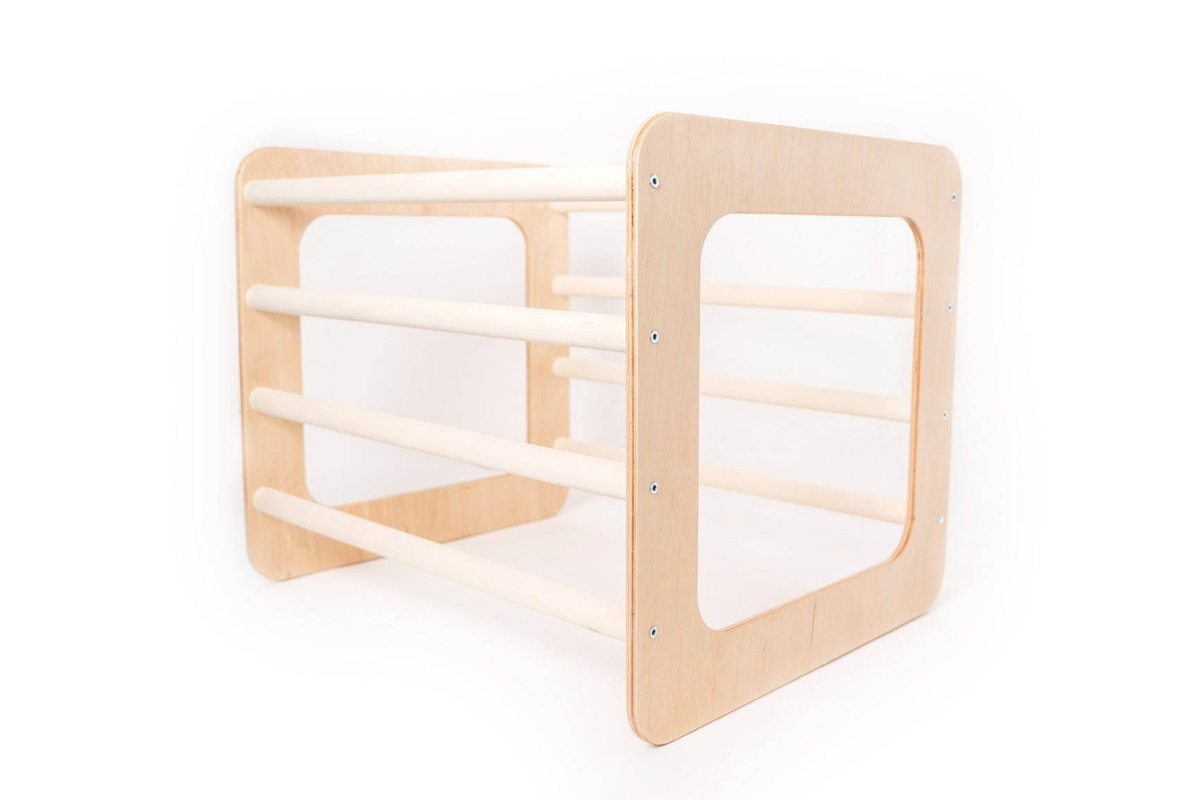 2. Ewart Woods square gym shown from side in studio highlighting birch plywood design