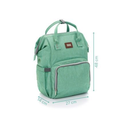 4. Mint green Fillikid diaper backpack with dimensions 48 x 27 x 14 cm on a white background
