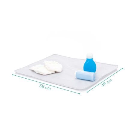 7. Size chart for changing pad included with Fillikid diaper backpack, showing 58 x 48 cm