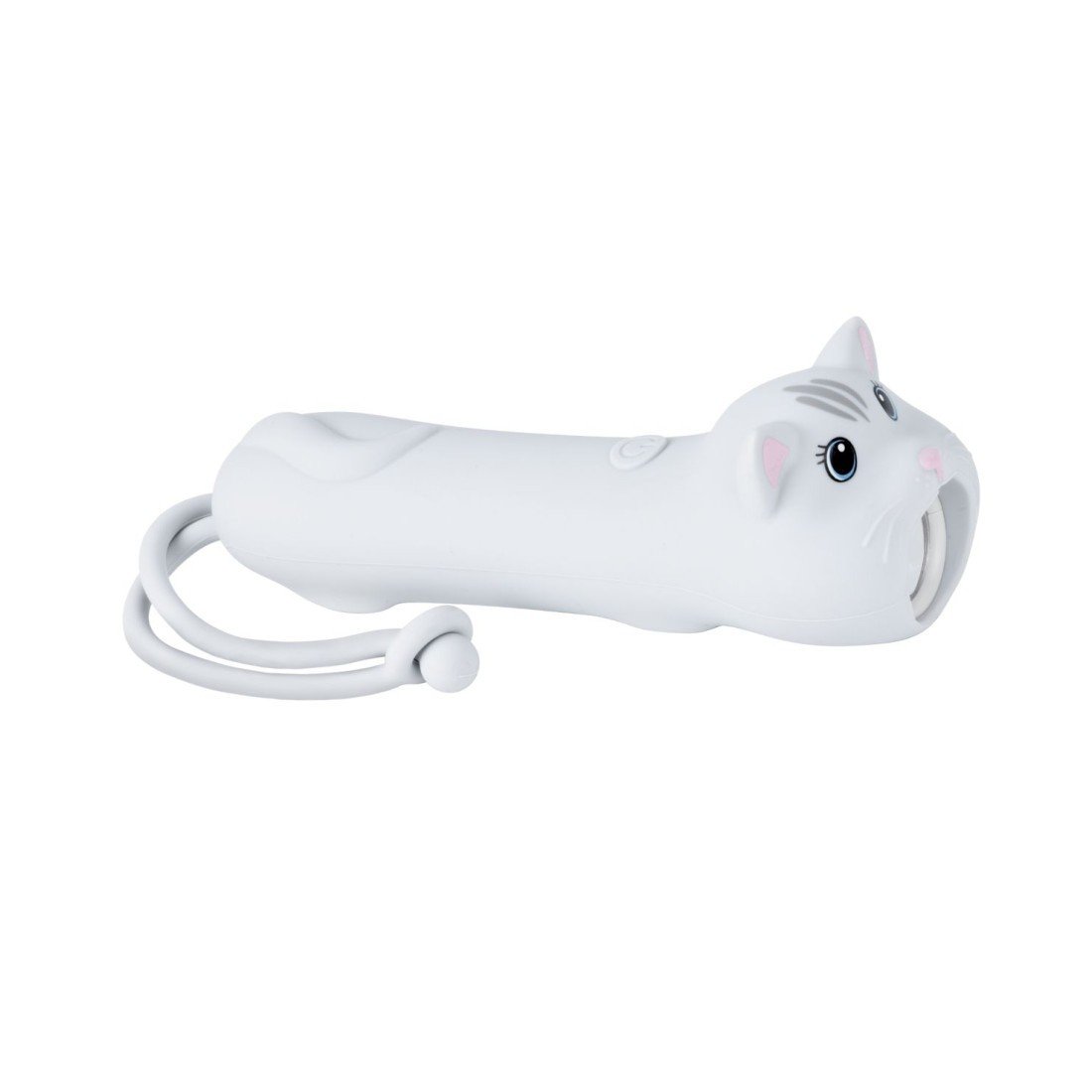 2. Cat-shaped kids' flashlight in soft silicone with hanger, shown on white background