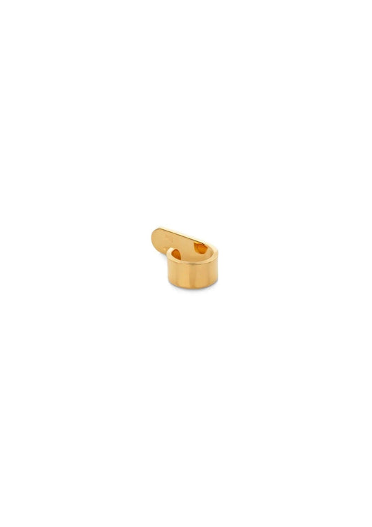 2. Studio image of NO MORE flat upper ear cuff in gold, highlighting minimalist design and 24k gold vermeil finish
