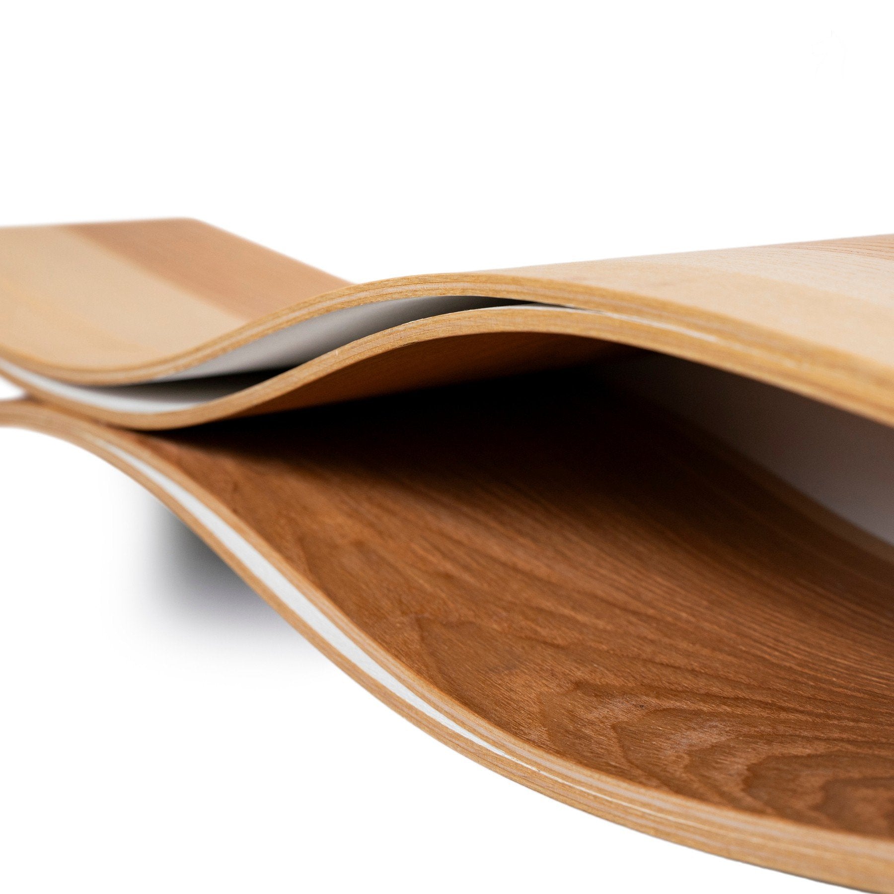 7. Close-up of layered birch plywood construction of floating wall shelf