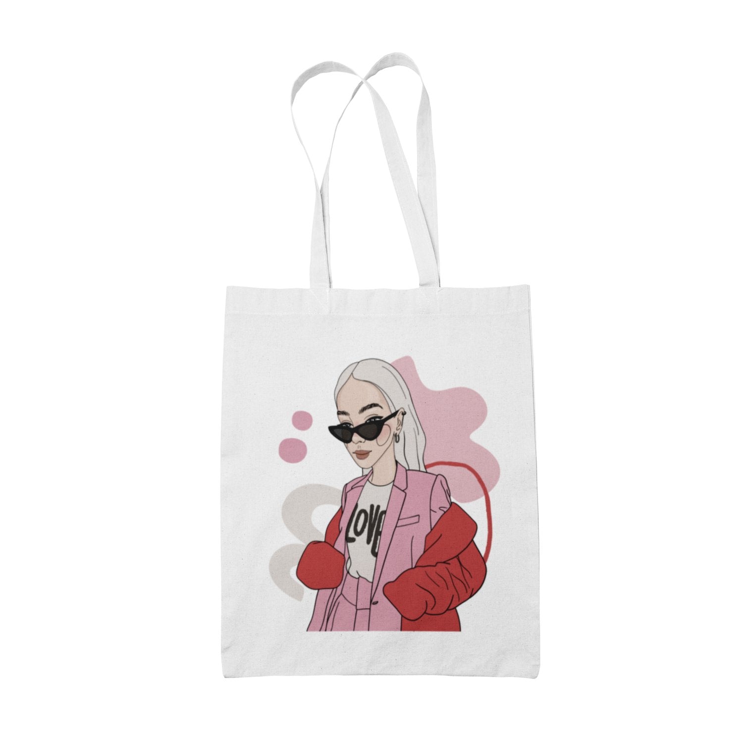 1. Getter Tiivits 'Love Bites' tote bag featuring playful illustration, 100% cotton, shown in studio setting