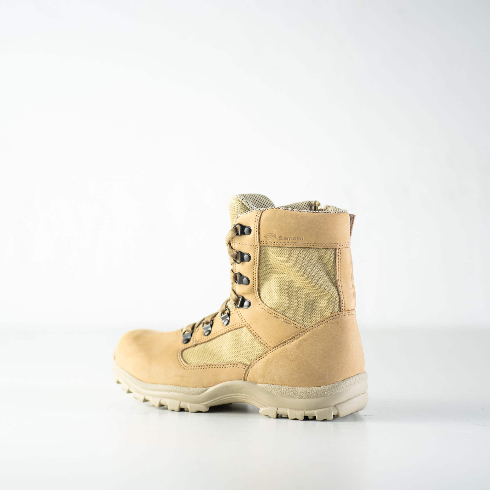 6. Side view of Samelin Light Street Boots 582 in beige, showcasing anatomical design and durable sole