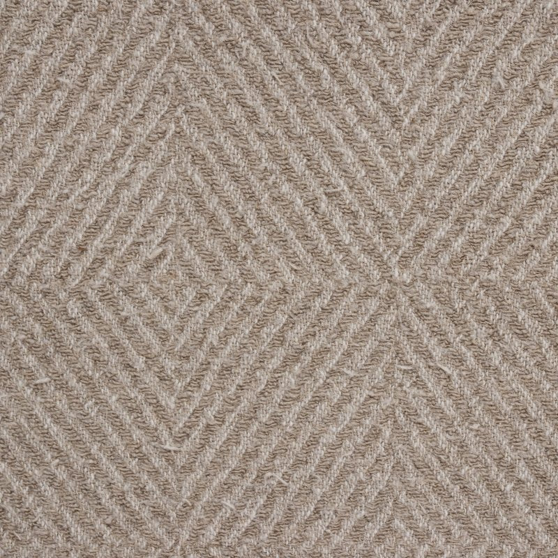6. Close-up of beige linen fabric with checkered fishbone pattern texture