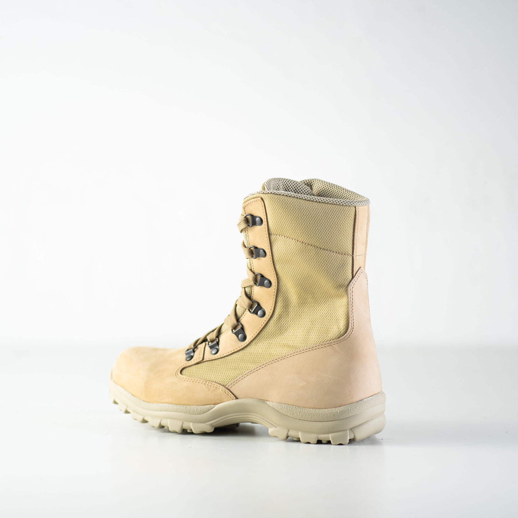 5. Beige Samelin 598 Desert Boots in studio, side view with rubber sole detail