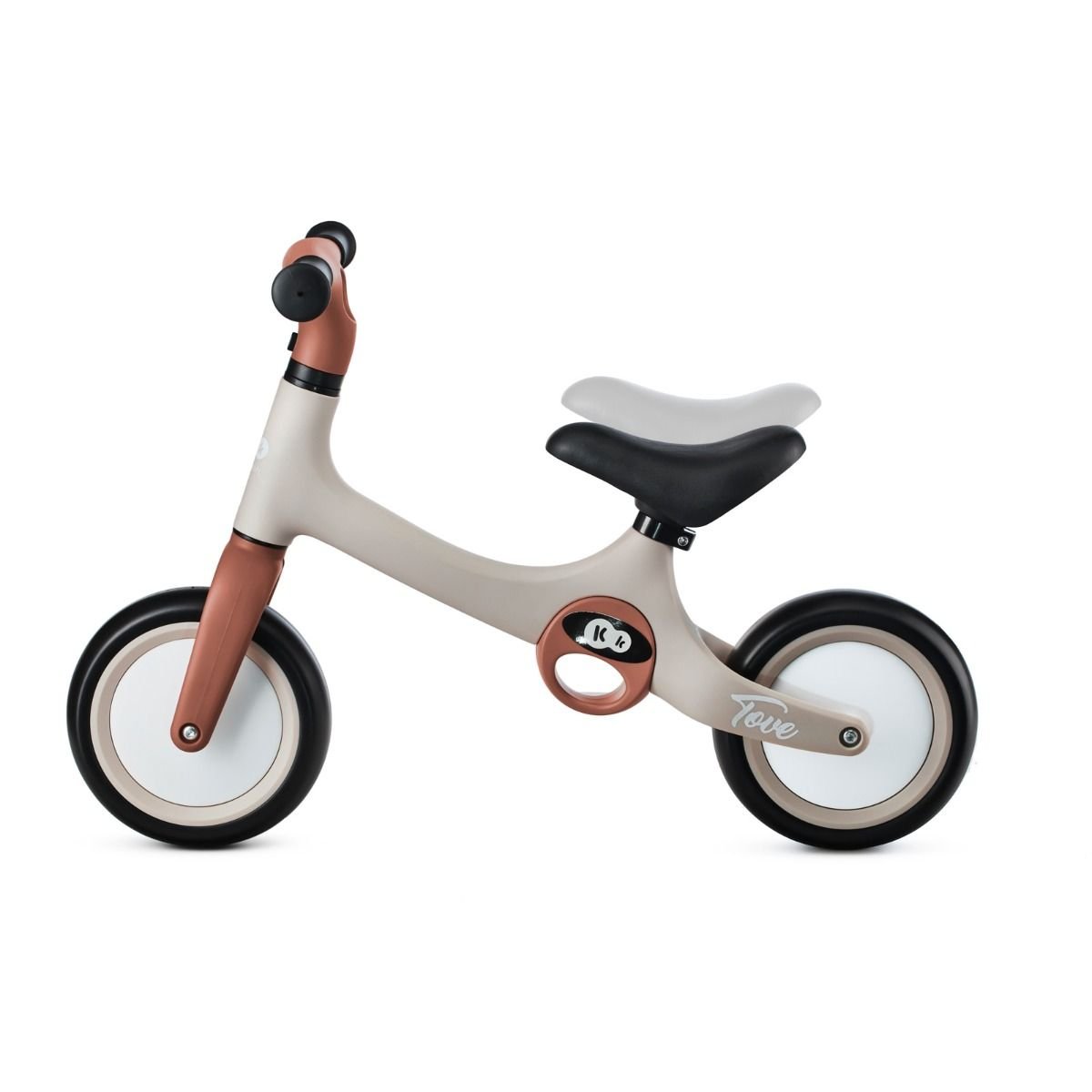 2. Beige Kinderkraft TOVE balance bike with adjustable seat and foam wheels