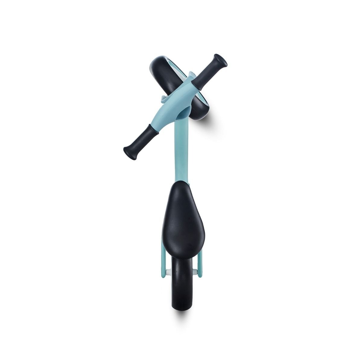 4. Top view of mint green Kinderkraft TOVE balance bike showing handlebars and black seat