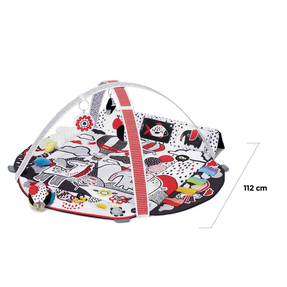 7. Size chart for Kinderkraft 4SMART playmat showing 112 cm diameter
