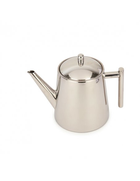 2. La Cafetière silver stainless steel jug with infuser on a white background, showing spout and handle