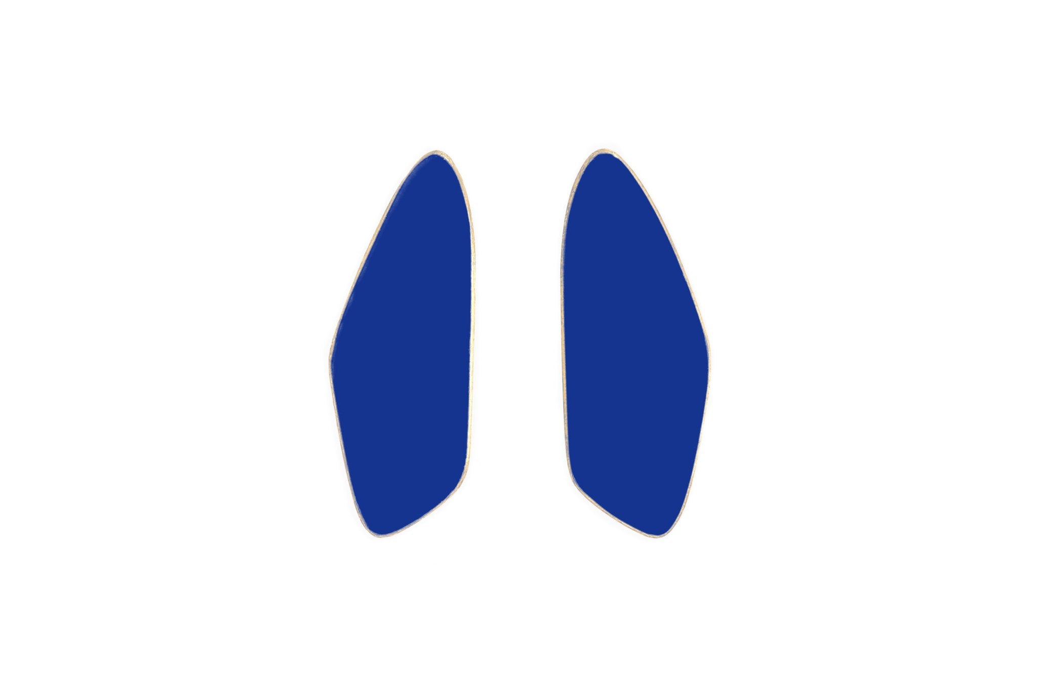 6. Lisa Kroeber Jewellery Leaves Small Earrings in blue, organic shape design