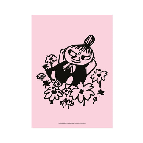 2. Little My Poster by Moomin, pink background, 30x40 cm, silk paper