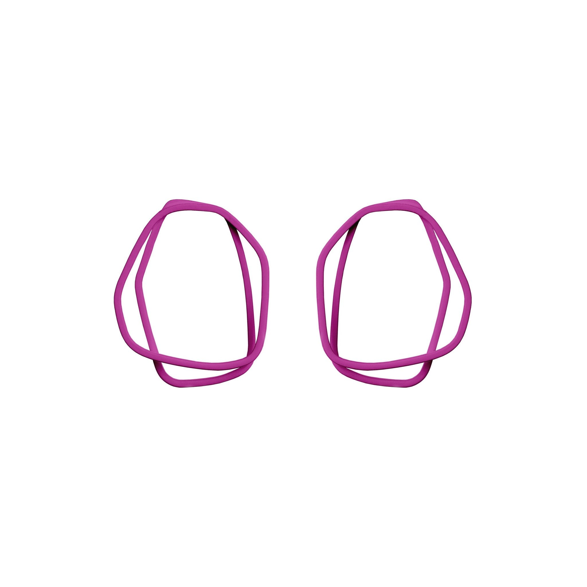 3. Lisa Kroeber Jewellery Loops Earrings in pink, organic shape, powder coated brass
