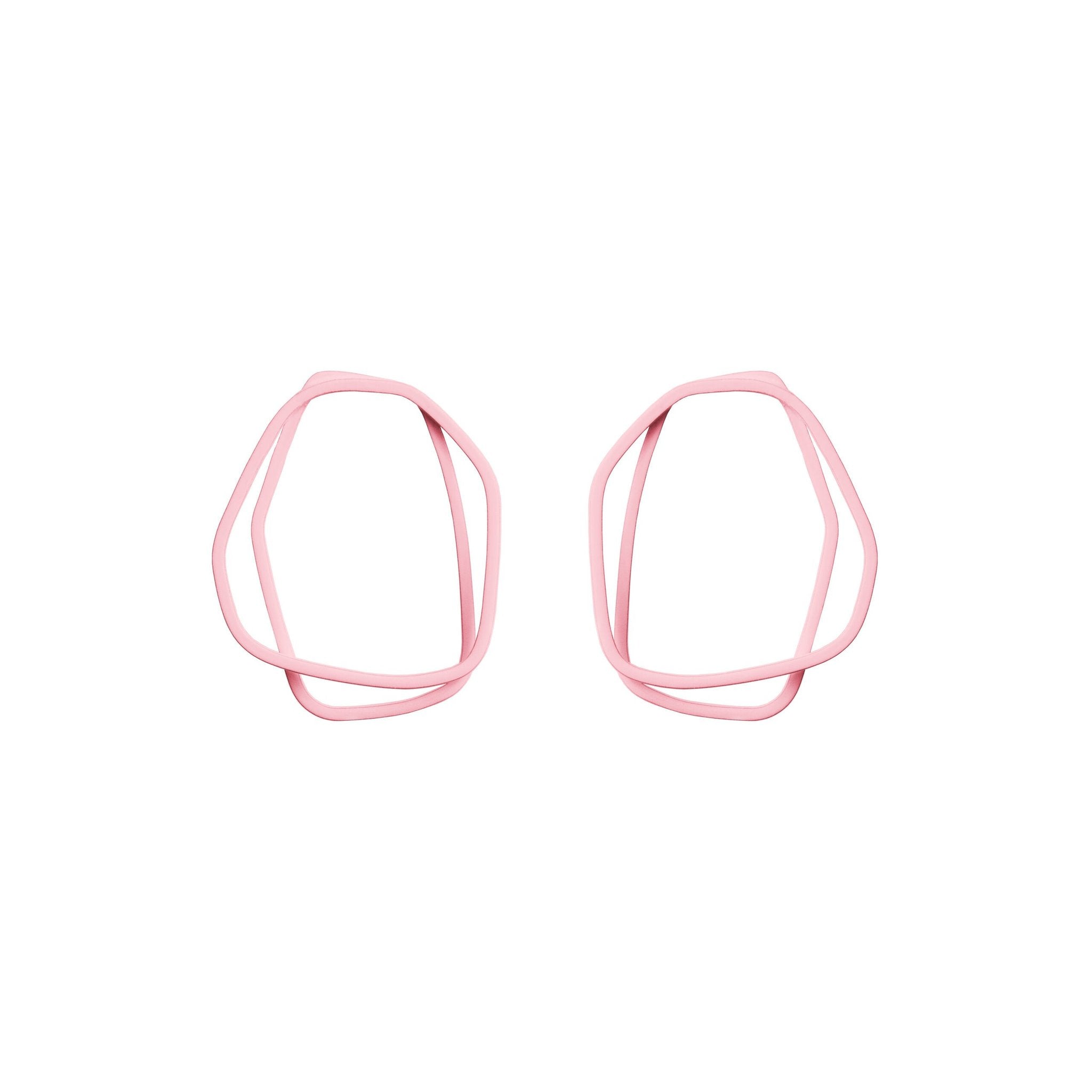 15. Lisa Kroeber Jewellery Loops Earrings in pink, organic shape, powder coated brass