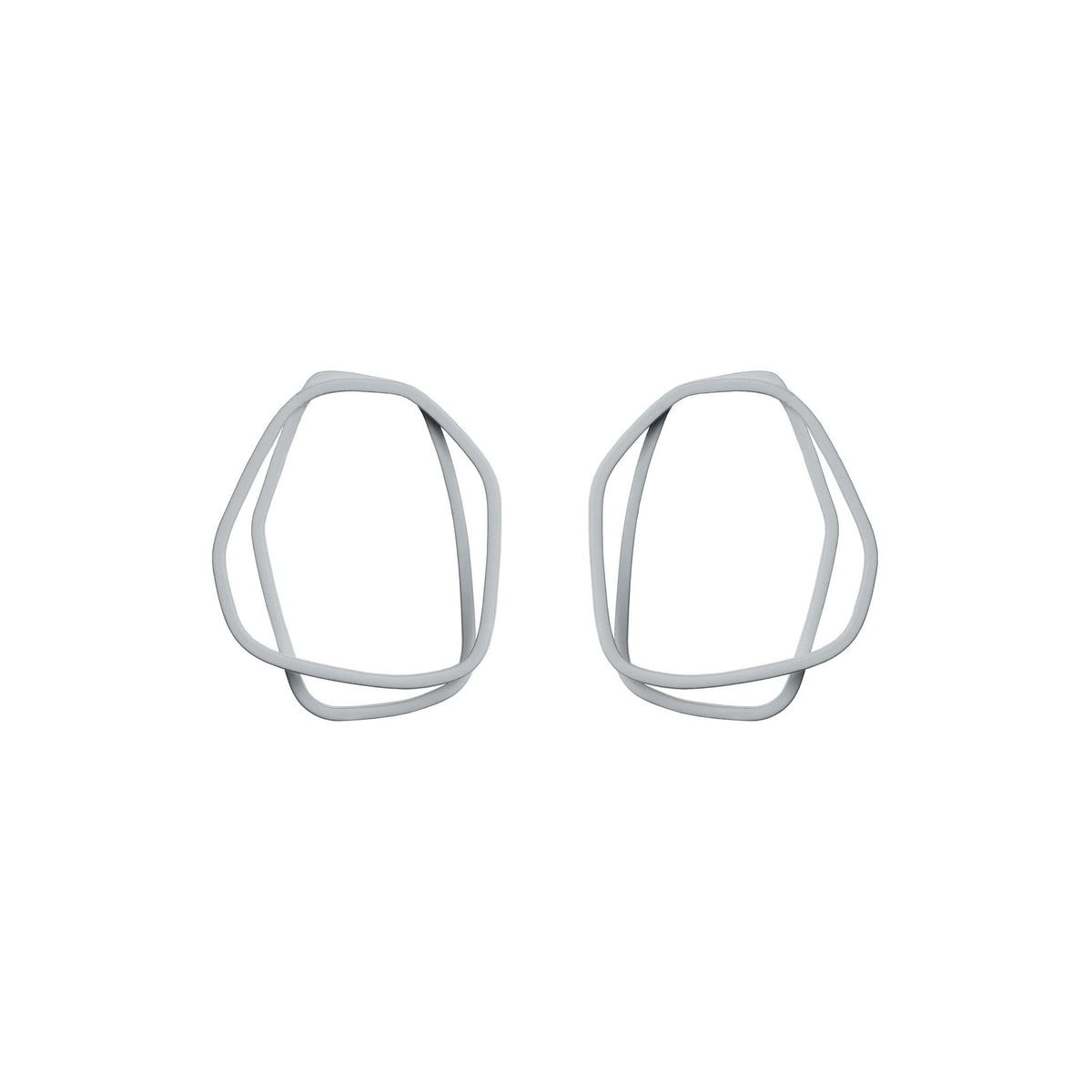 7. Lisa Kroeber Jewellery Loops Earrings in grey, organic shape, powder coated brass