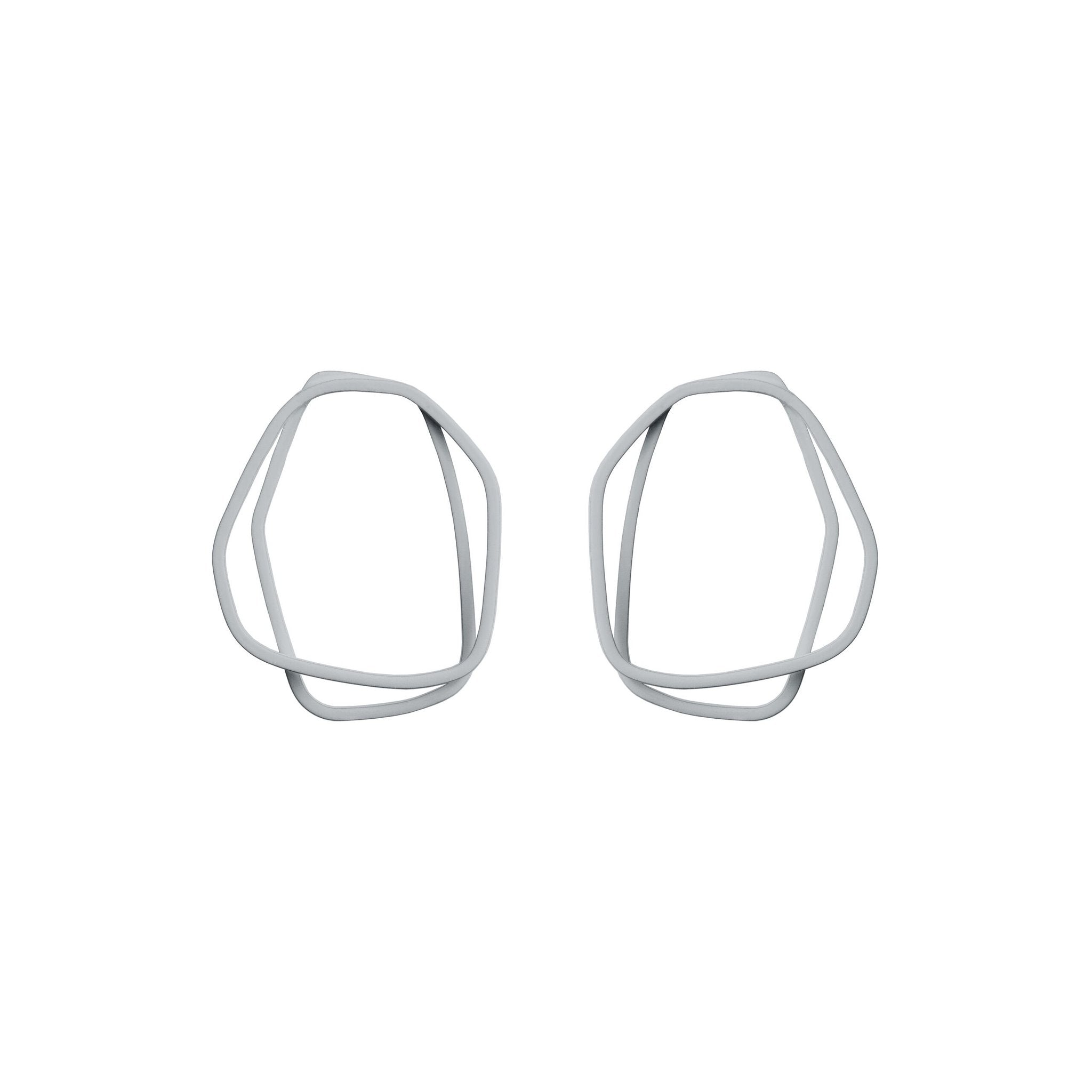 7. Lisa Kroeber Jewellery Loops Earrings in grey, organic shape, powder coated brass