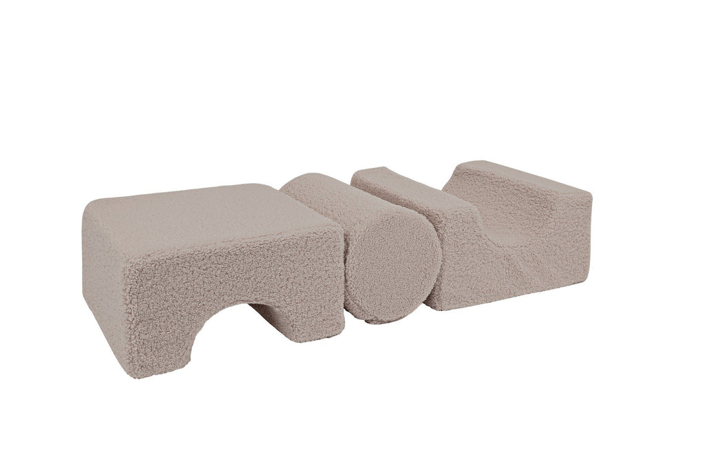 2. Gray MeowBaby Bearly Shape Set with three elements aligned horizontally, emphasizing soft velvet texture