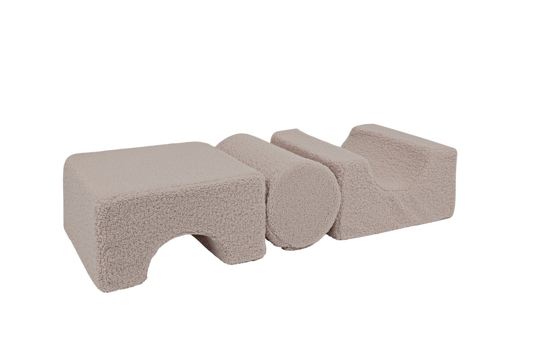 2. Gray MeowBaby Bearly Shape Set with three elements aligned horizontally, emphasizing soft velvet texture