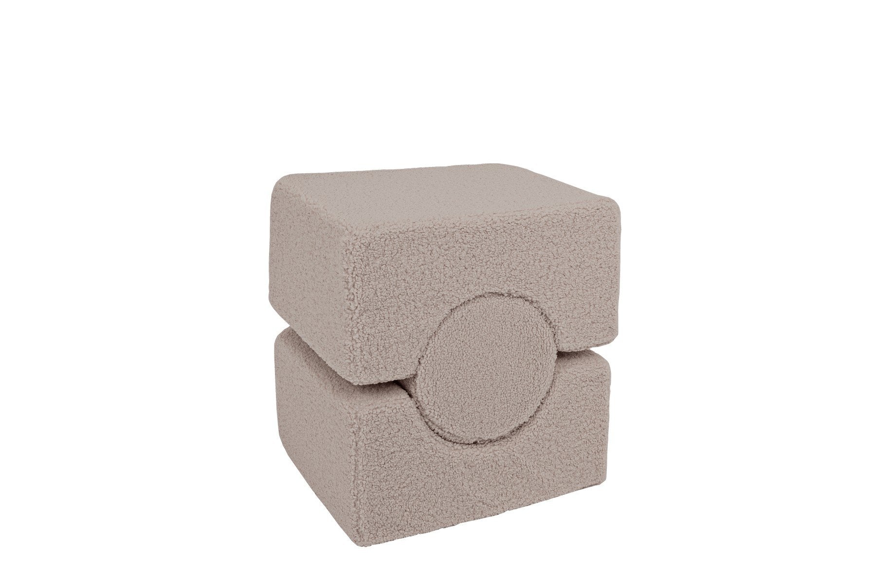 2. Gray MeowBaby Bearly Shape Set stacked with circular element on top, highlighting soft velvet material