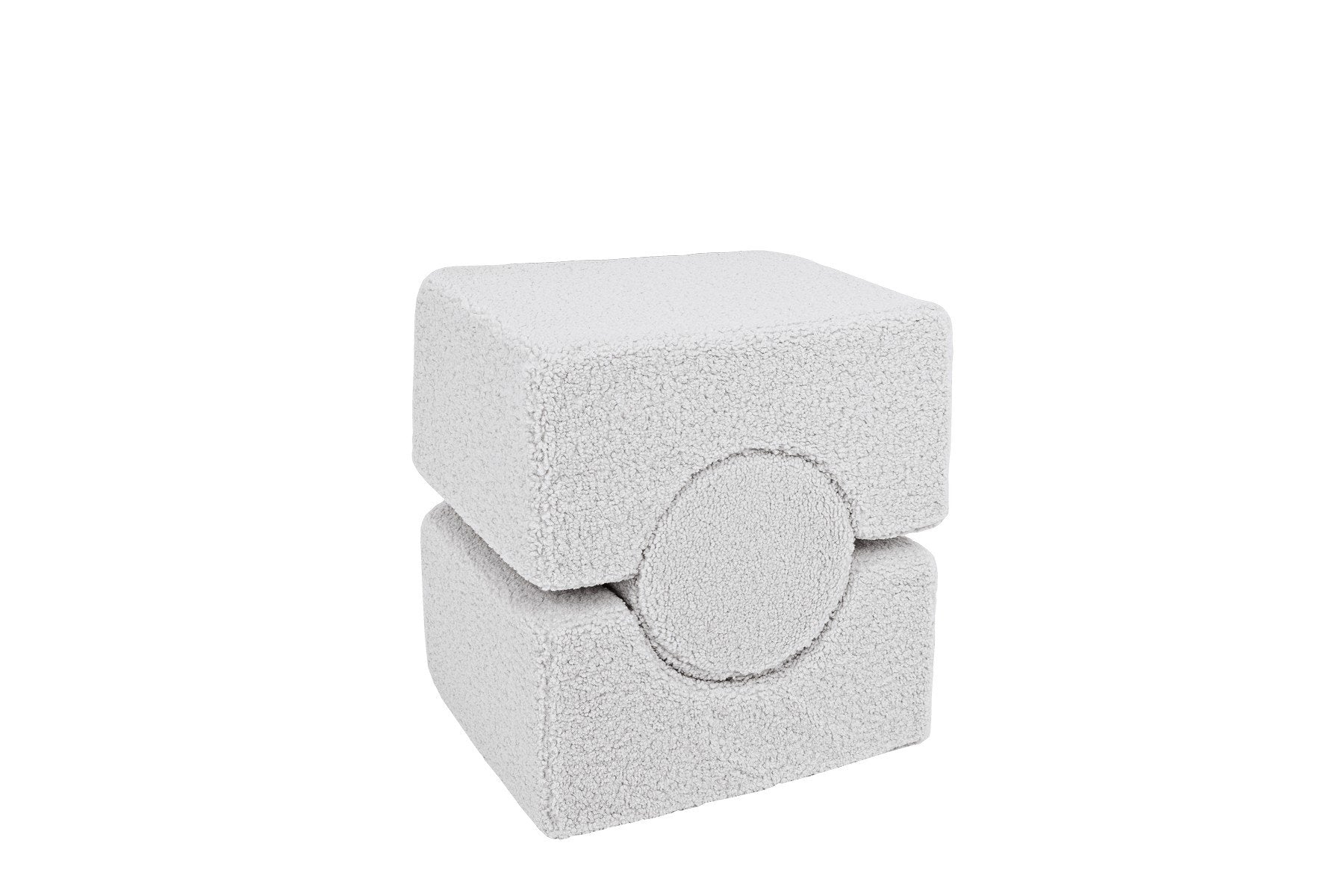 2. Stacked arrangement of MeowBaby Bearly Shape Set elements in white, highlighting the modular design