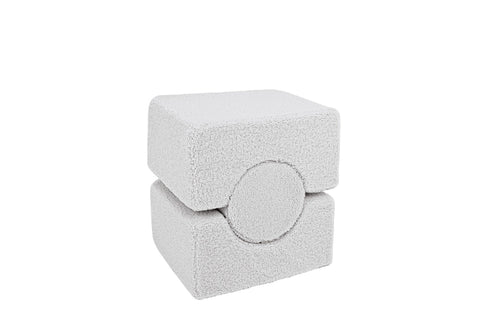 2. Stacked arrangement of MeowBaby Bearly Shape Set elements in white, highlighting the modular design