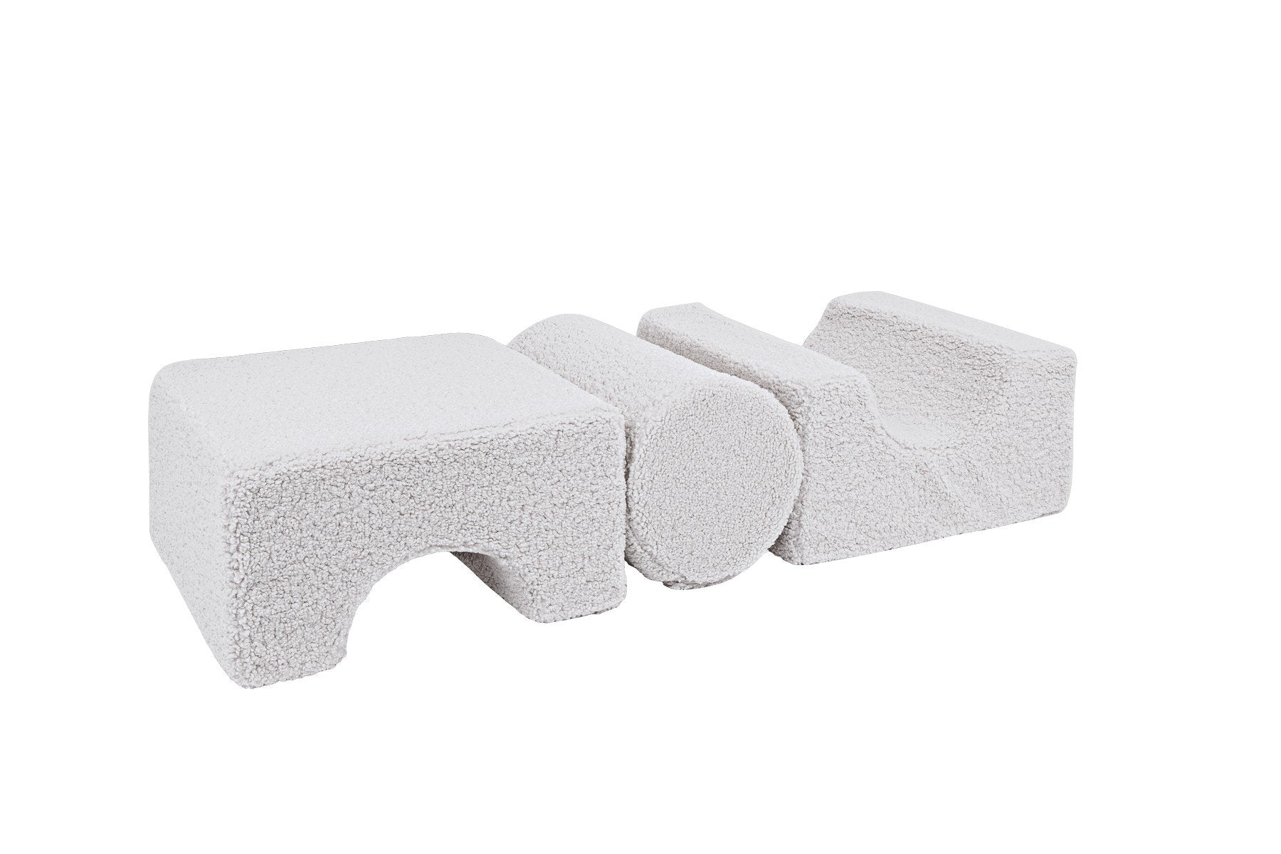1. MeowBaby Bearly Shape Set with three white elements on a white background, showcasing different shapes for creative play